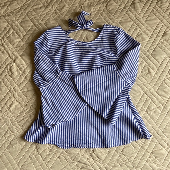 WHBM Open Back Striped Blouse - Picture 4 of 6